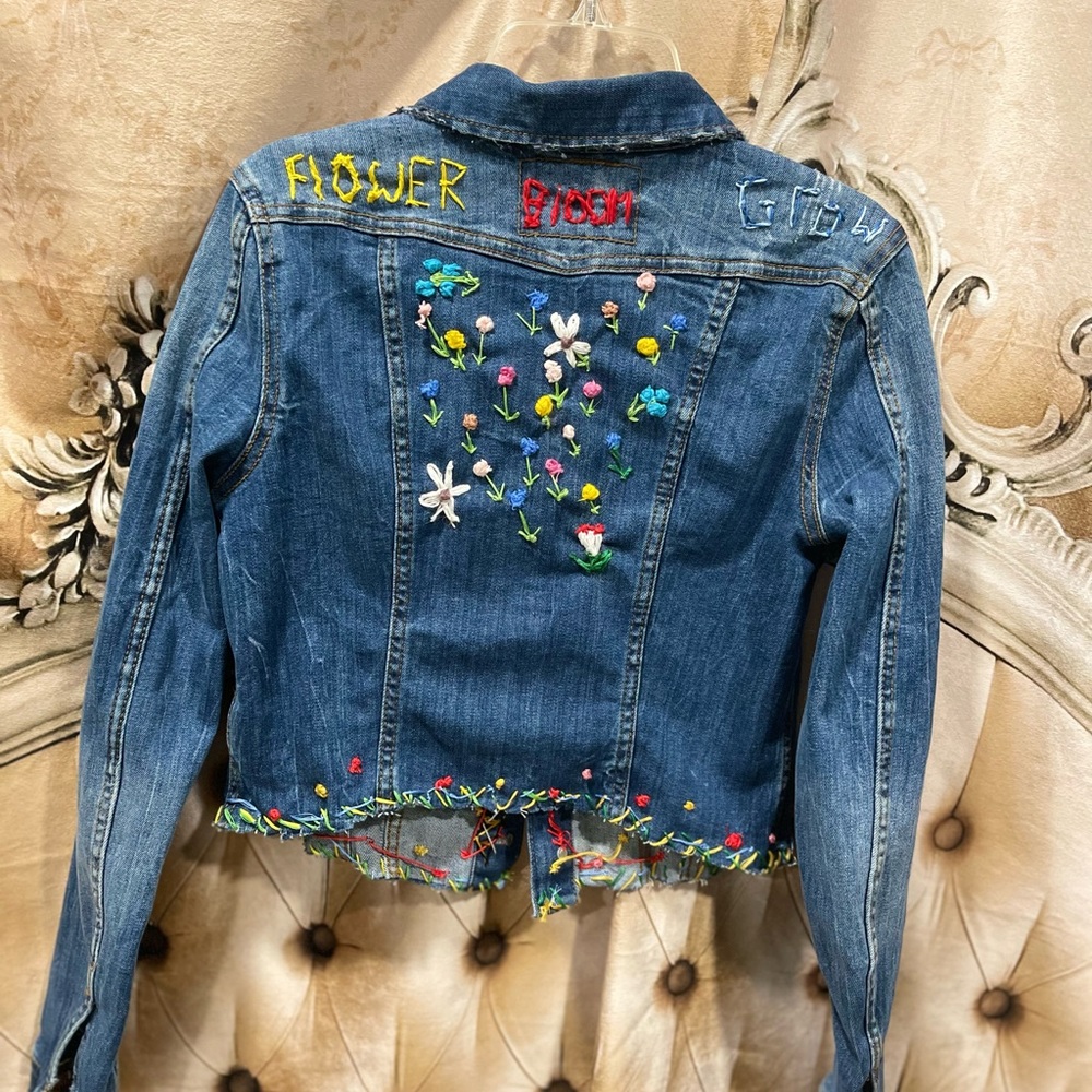 Personalized Distressed Denim Jacket - image 2